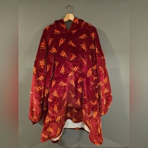 THE OODIE Adult Oversized Hoodie Blanket Fleece Sherpa Pizza Print- ONE SIZE
